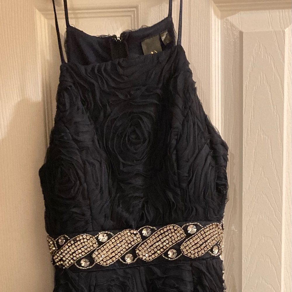 Blue rosed skinny strapped dress